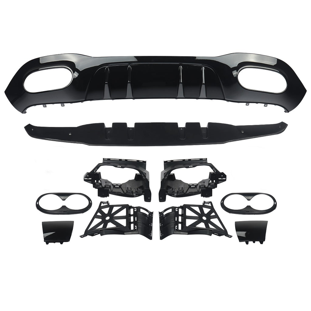 Gloss Black AMG Style Rear Diffuser Suitable For Mercedes-Benz A-Class W177 Hatch 19 +