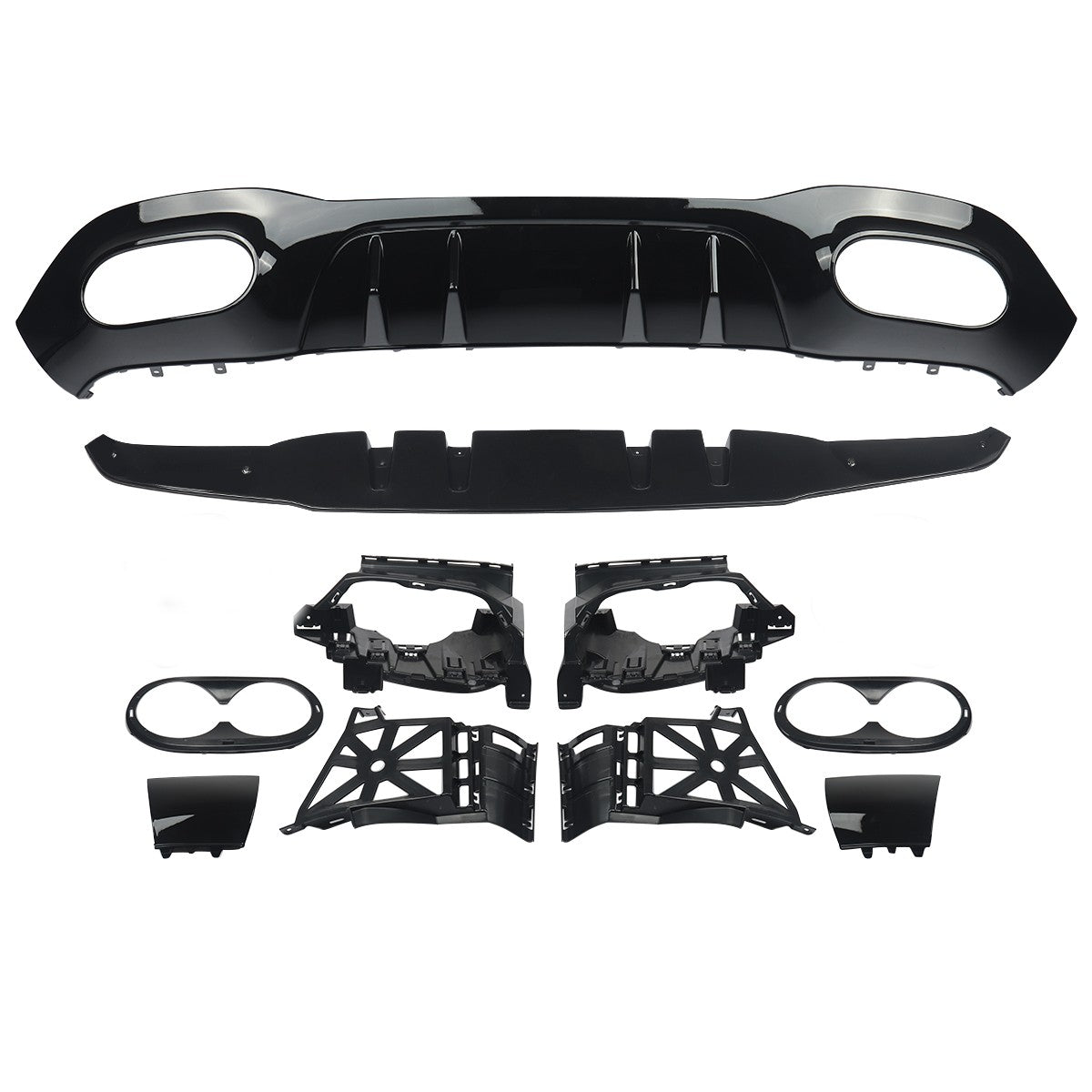 Gloss Black AMG Style Rear Diffuser Suitable For Mercedes-Benz A-Class W177 Hatch 19 +