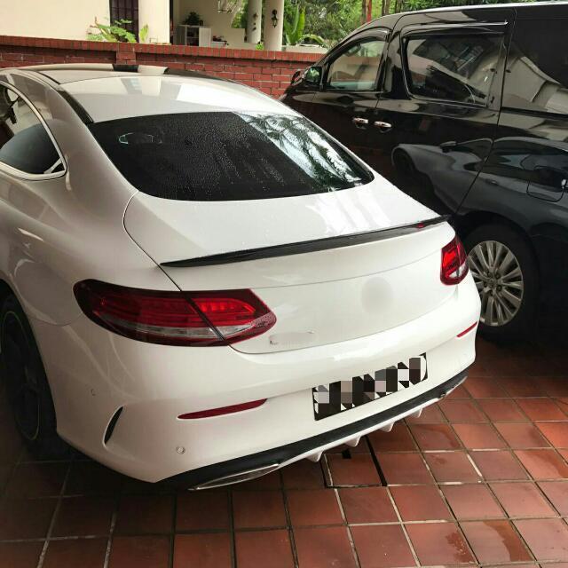 Gloss Black Spoiler Suitable For Mercedes Benz C Class Coupe