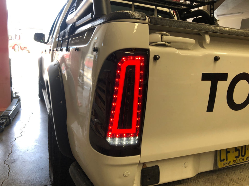 Smoked Black LED Tail Lights Suitable For Toyota Hilux N70