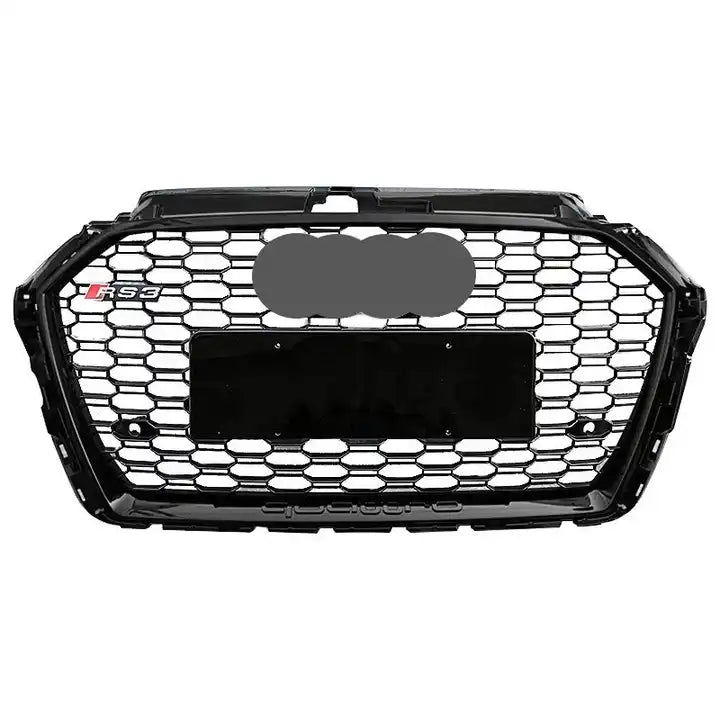 RS3 Style Honeycomb Black Front Bar Grille Suitable For Audi A3 8V Facelift 16-19
