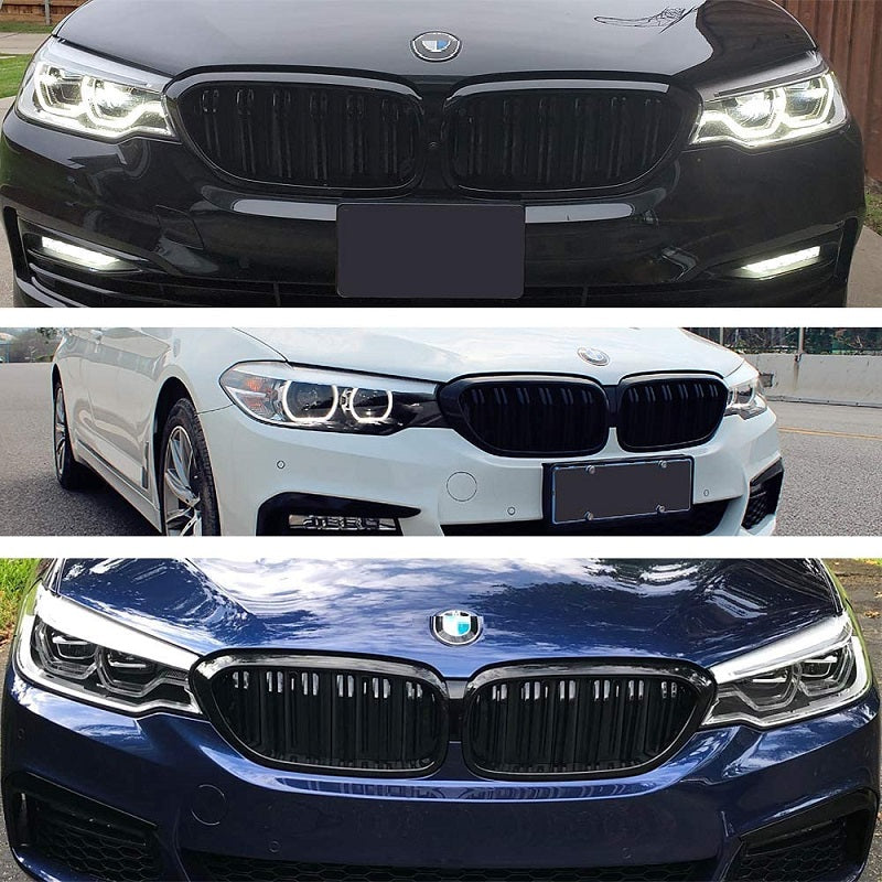Gloss Black Dual Slate Front Grille For BMW 5 Series G30