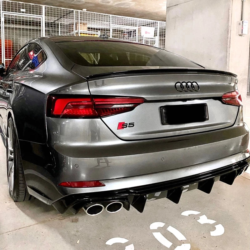 Gloss Black Rear Boot Spoiler Suitable For Audi A5 B9 Four Door  17+