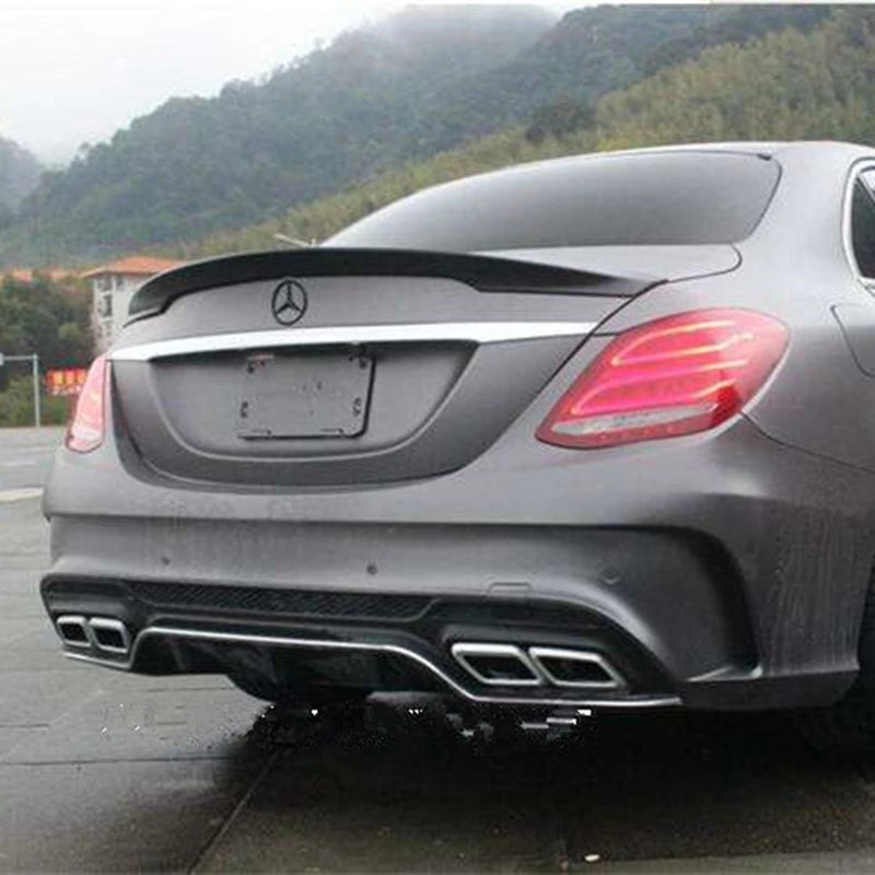 Gloss Black Carlsson Style Rear Boot Spoiler Suitable For Mercedes Benz C-Class Sedan W205 14-22