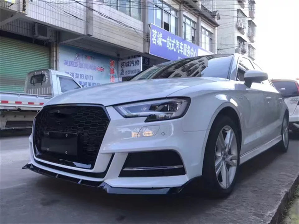 Gloss Black Front Lip Splitter Suitable For AUDI A3 S-LINE 17-20