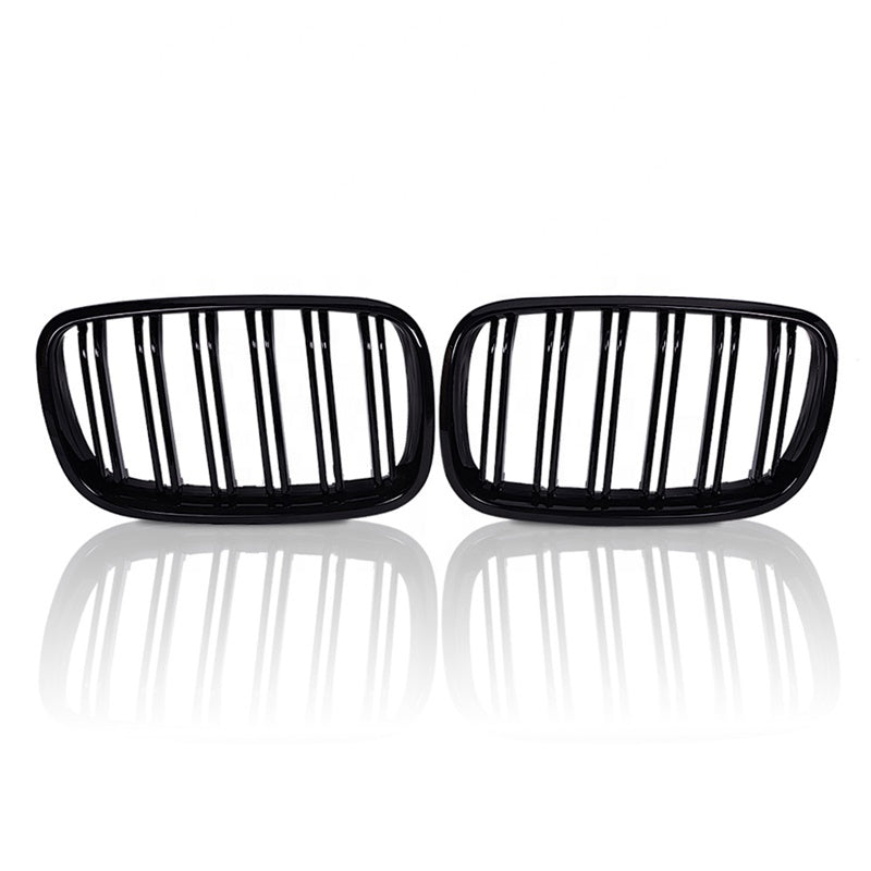 M Style Gloss Black Dual Slate Front Grille For BMW X5 E70 & X6 E71