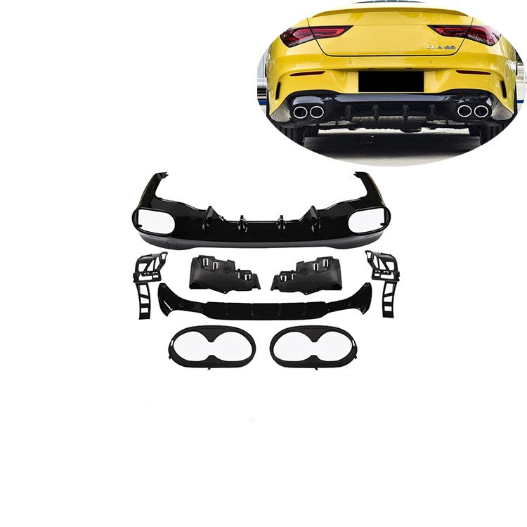 Gloss Black AMG Style Rear Diffuser Suitable For Mercedes-Benz CLA W118 19-22