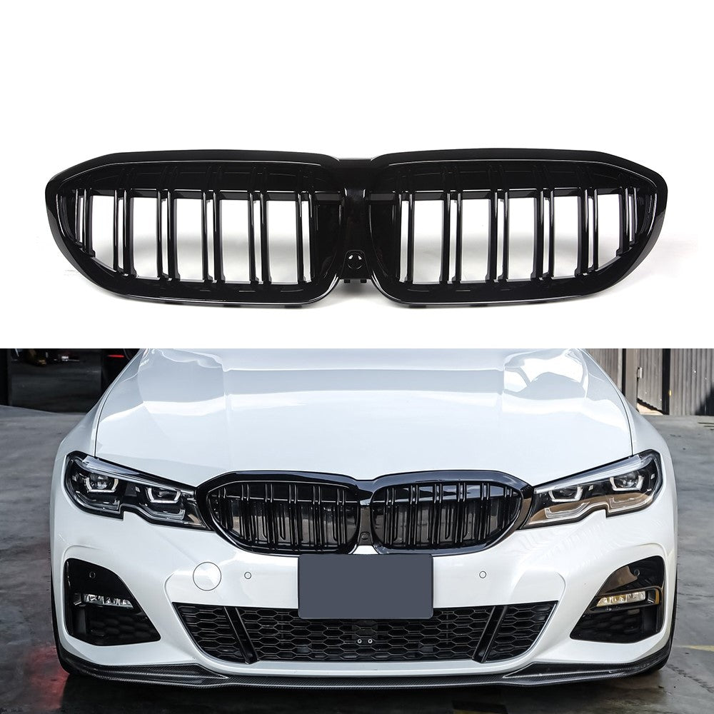 Gloss Black M3 Style Front Bumper Bar Grille Suitable For BMW 3-Series G20
