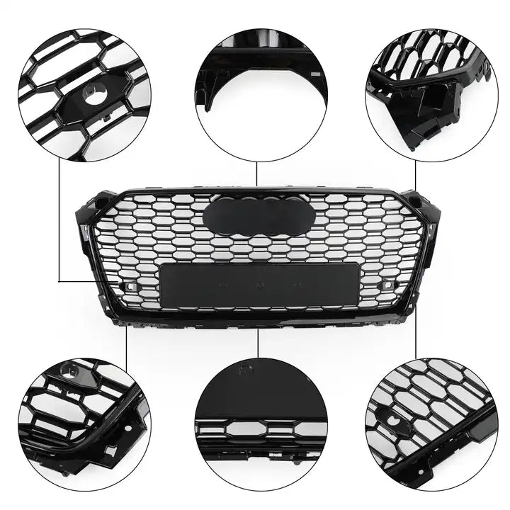 Gloss Black RS5 Style Front Bar Grille Suitable For Audi A5 16-20