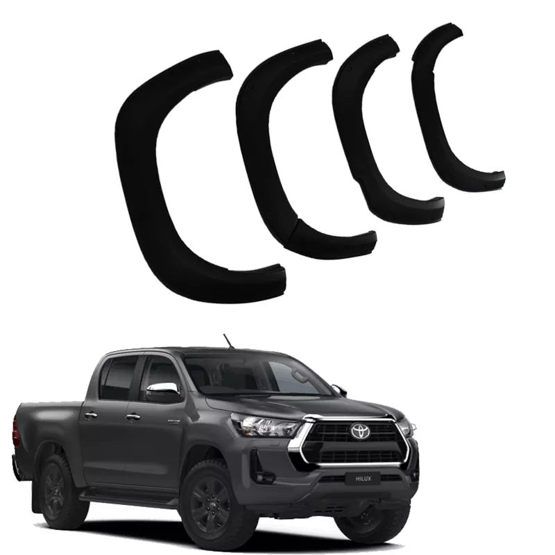 Rugged Style Matte Black Flares Suitable For Toyota Hilux SR SR5 N80 21+