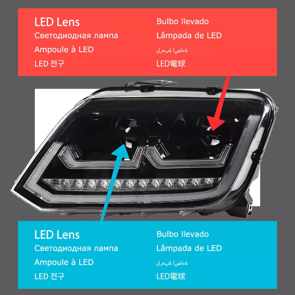 Sequential LED DRL Headlights Suitable For Volkswagen Amarok 2012-2022