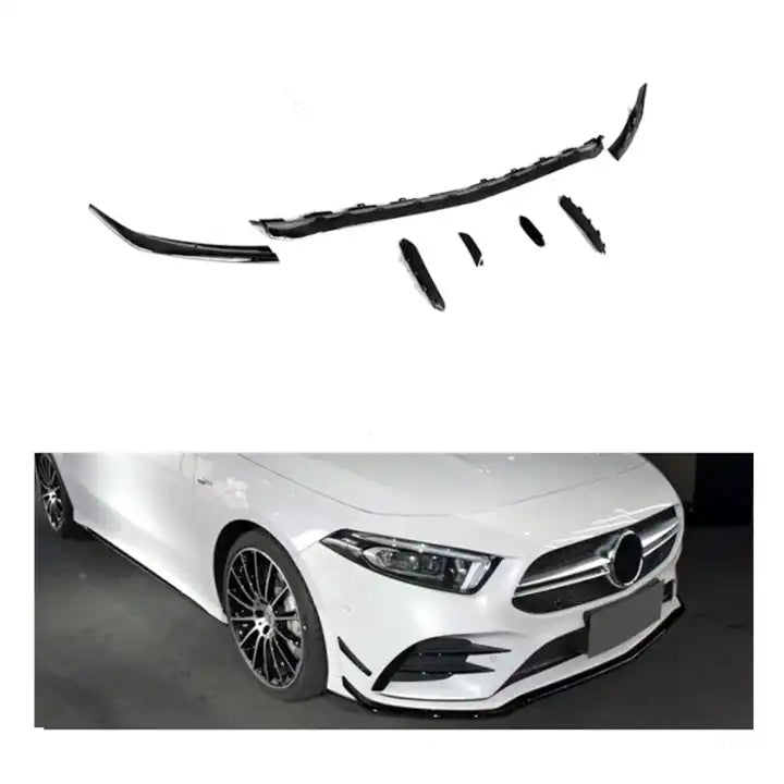 Gloss Black Front Bar Aero Lip Kit Suitable For Mercedes A-Class W177 18-22