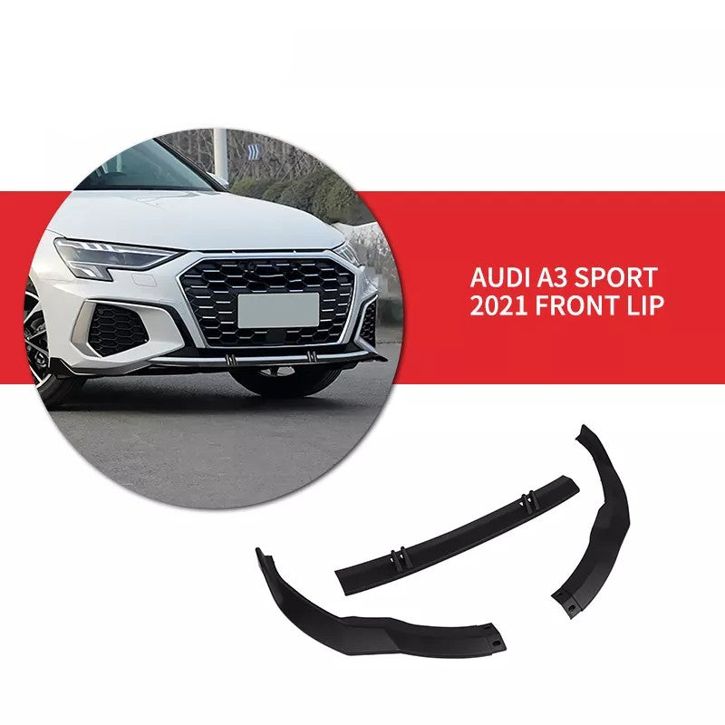 Gloss Black Front Lip Splitter Suitable For AUDI A3 S-LINE 20-22