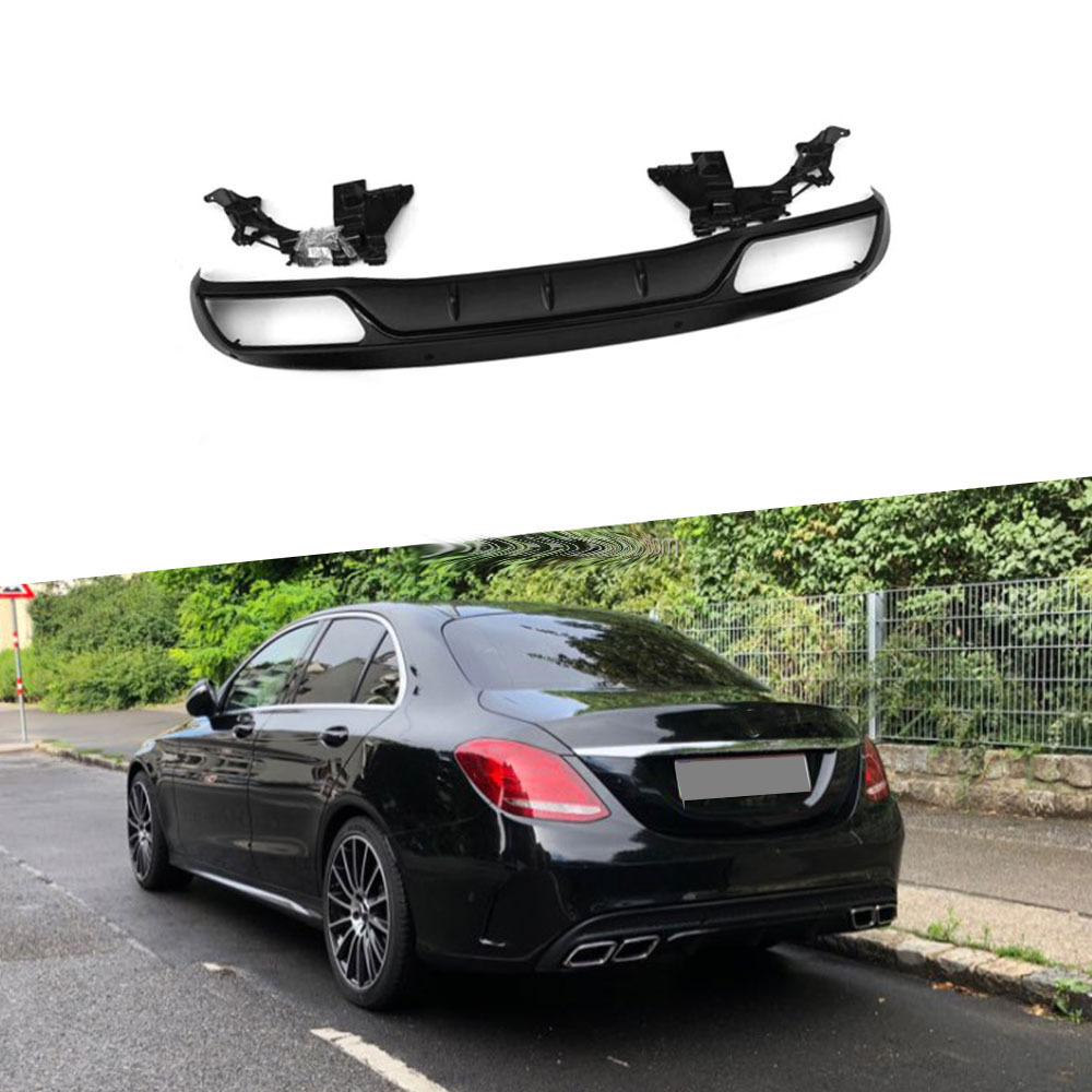 Gloss Black AMG Style Rear Diffuser Suitable For Mercedes-Benz C-Class W205 14 -18