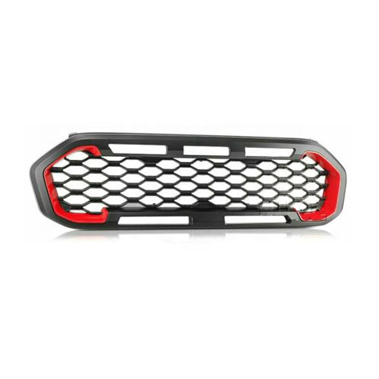 Matte Black Mesh Style Grille Suitable For Ford Ranger PX2 - PX3 With Red Insert