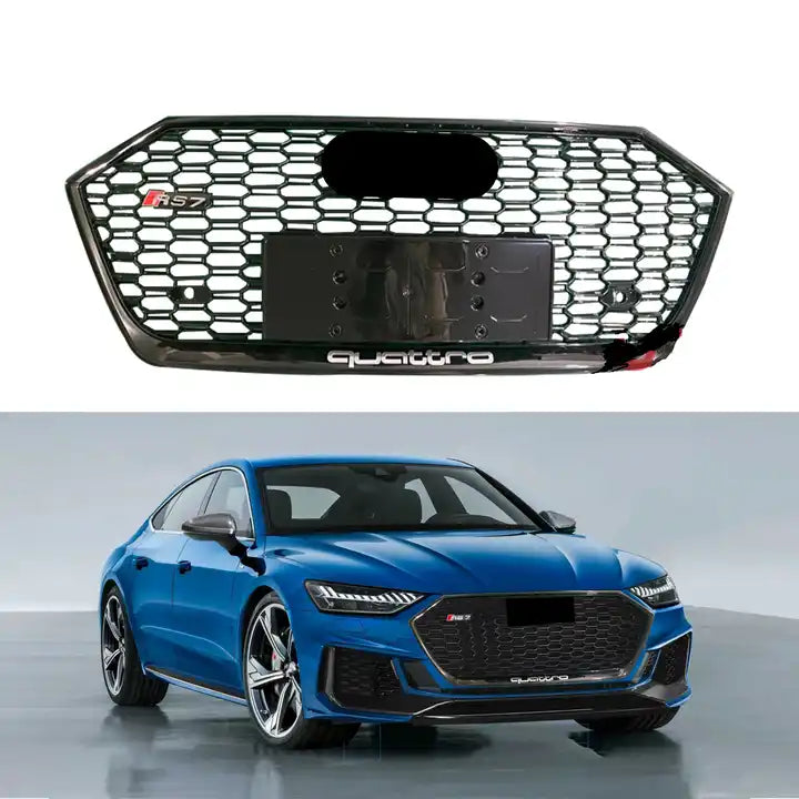 Gloss Black RS7 Style Front Bar Grille Suitable For Audi A7 2019-2023