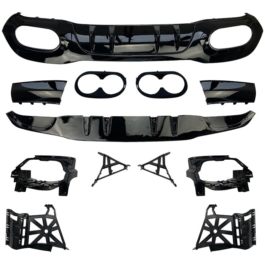 Gloss Black AMG Style Rear Diffuser Suitable For Mercedes-Benz A-Class W177 Sedan 19 +
