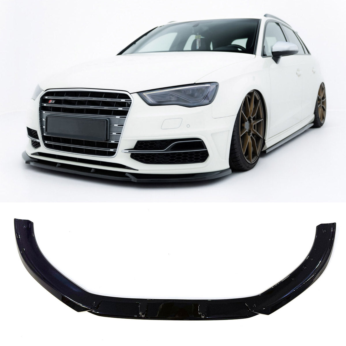 Gloss Black Front Lip Splitter Suitable For AUDI A3 14-16