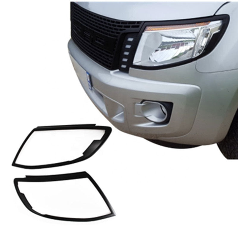 Matt Black Head Light Trim Cover To Suit Ford Ranger PX1
