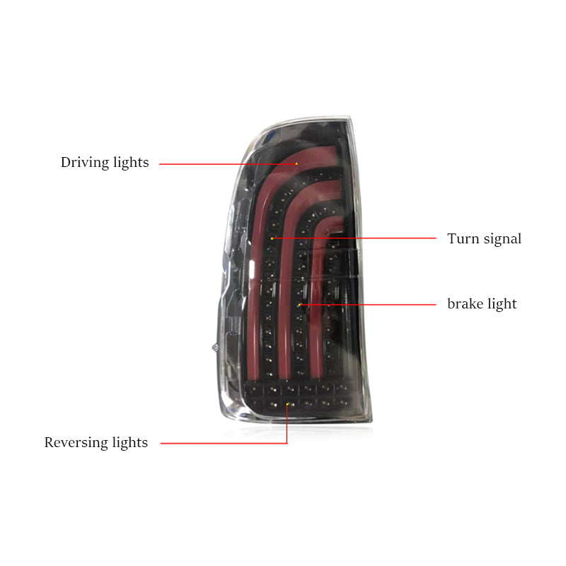Smoked Tail Lights With Sequential Indicator Suitable For Toyota Hilux N80 2015+2022