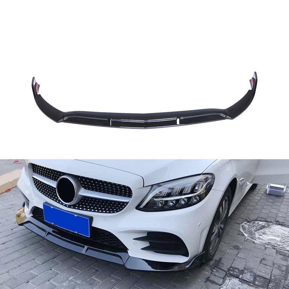 Gloss Black Front Lip Splitter Suitable For Mercedes-Benz C-Class W205 15-18