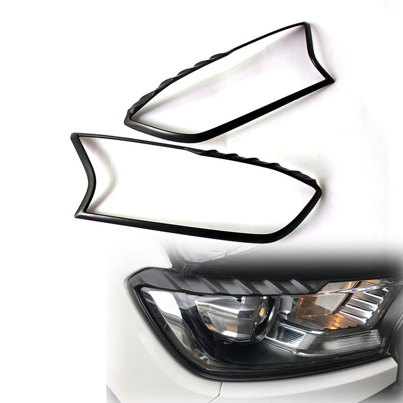 Matt Black Head Light Trim Cover To Suit Ford Ranger PX2 PX3