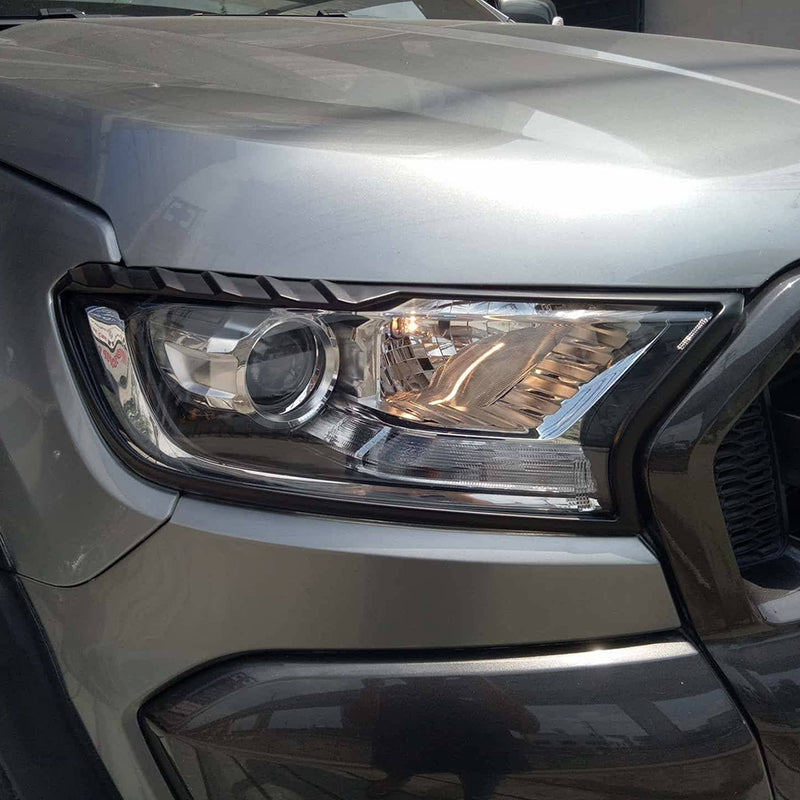Matt Black Head Light Trim Cover To Suit Ford Ranger PX2 PX3