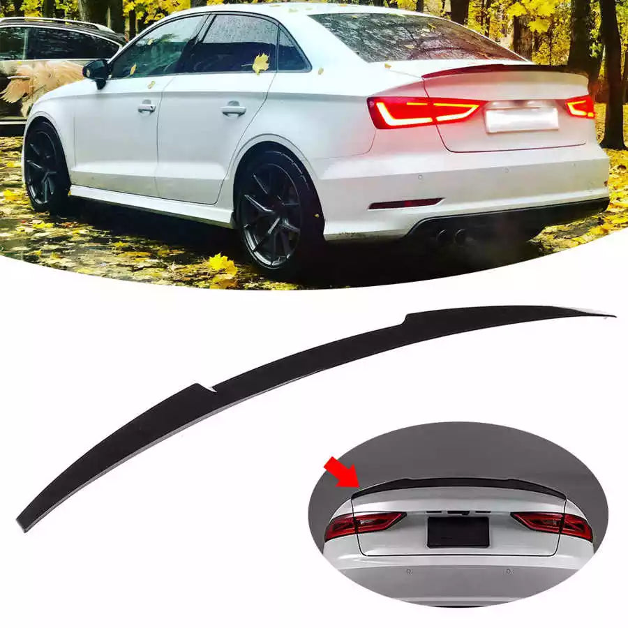 RS3 Style Rear Boot Lip Spoiler Suitable For Audi A3 14-20