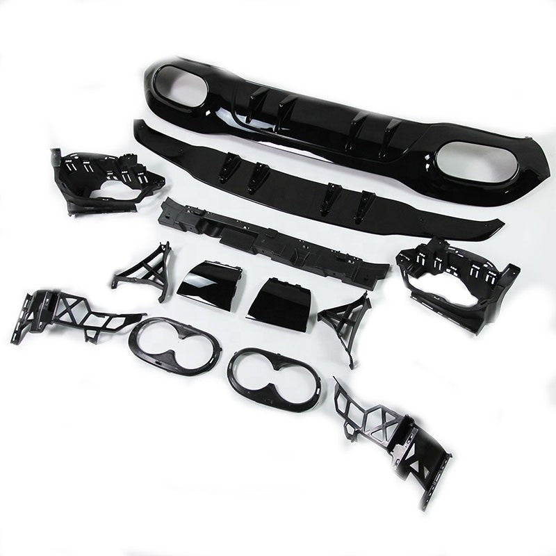 Gloss Black AMG Style Rear Diffuser Suitable For Mercedes-Benz A-Class W177 Hatch 19 +