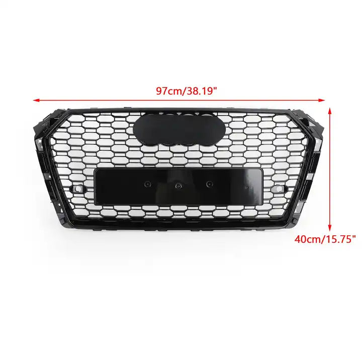 Gloss Black RS4 Style Front Bar Grille Suitable For Audi A4 B9 2016-2019