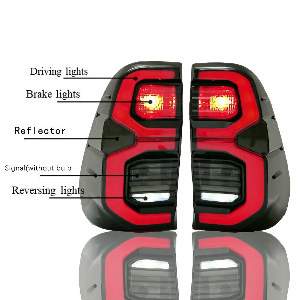 Smoked LED Tail Lights Suitable For Toyota Hilux N80 15+