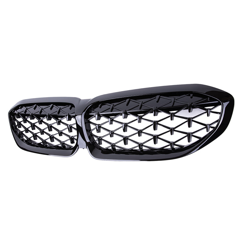 Gloss Black Diamond Style Front Bumper Bar Grille Suitable For BMW 3-Series G20