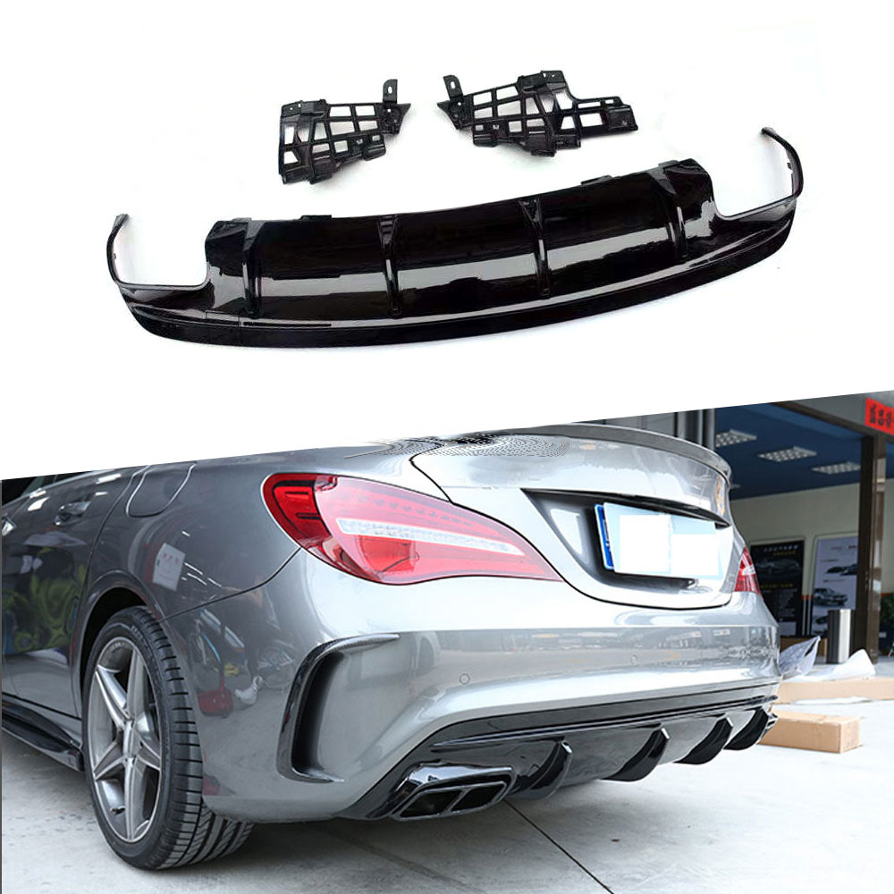 Gloss Black AMG Style Rear Diffuser Suitable For Mercedes-Benz CLA W117 17-19
