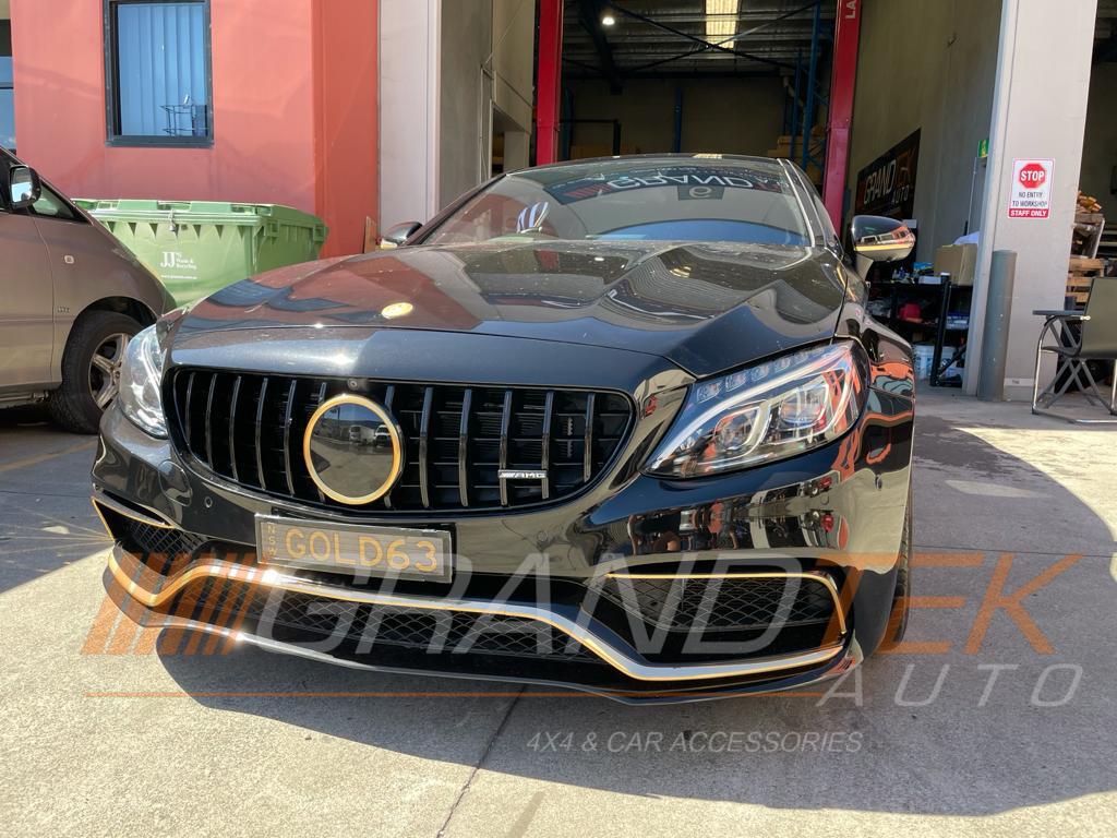 Gloss Black GTR Style Front Bumper Bar Grille Suitable For Mercedes-Benz C63S AMG W205 15-20