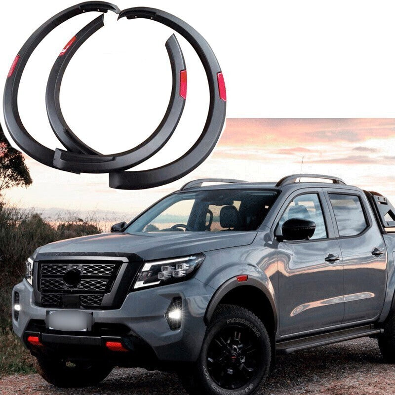 OEM Style Slim Matte Black Red 4pc Fender Flares Suitable for Nissan Navara 2022+