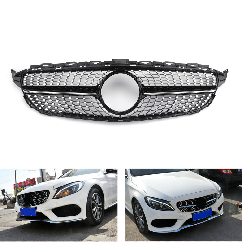 Diamond Style Front Bumper Grille Suitable For Mercedes-Benz C-Class W205