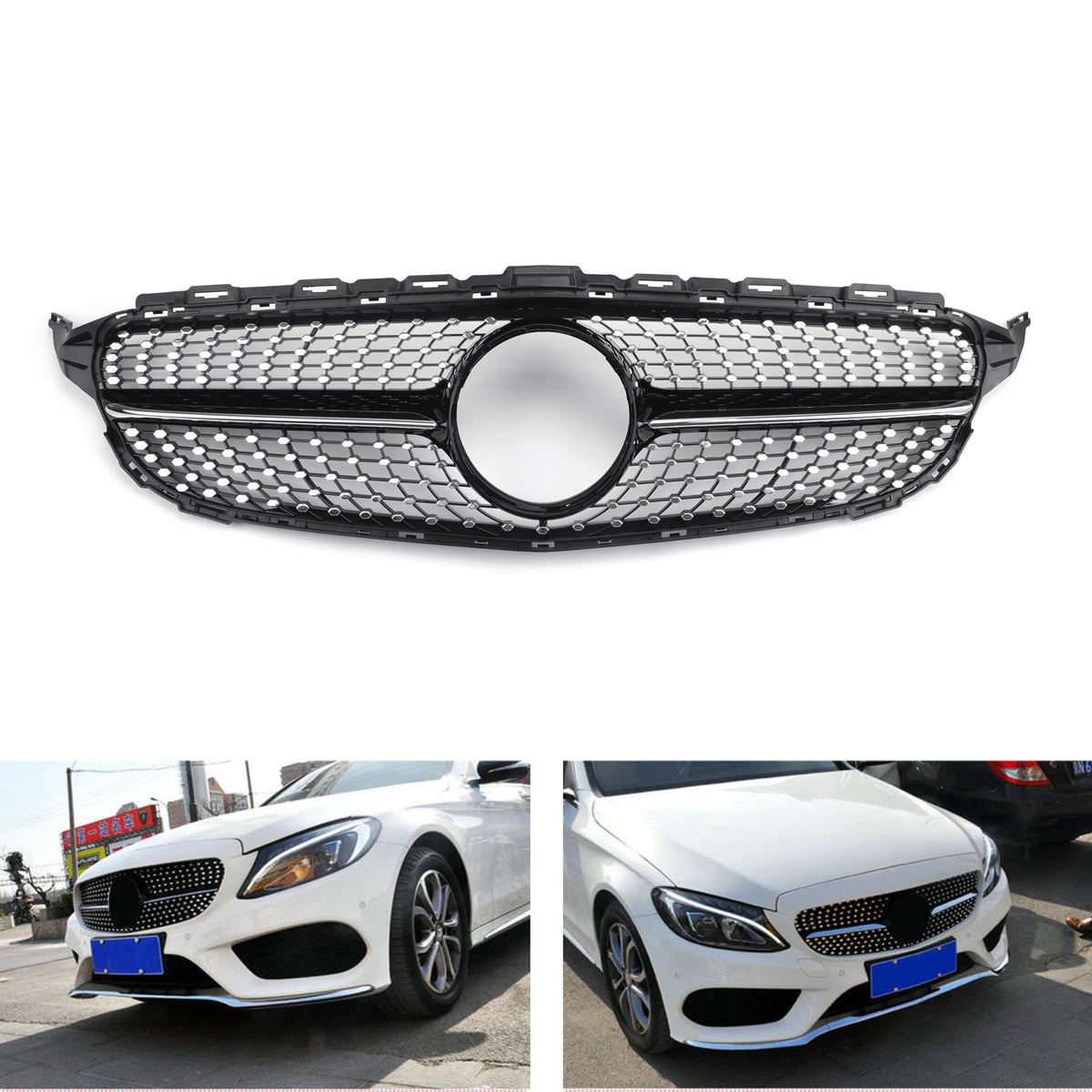 Diamond Style Front Bumper Grille Suitable For Mercedes-Benz C-Class W205