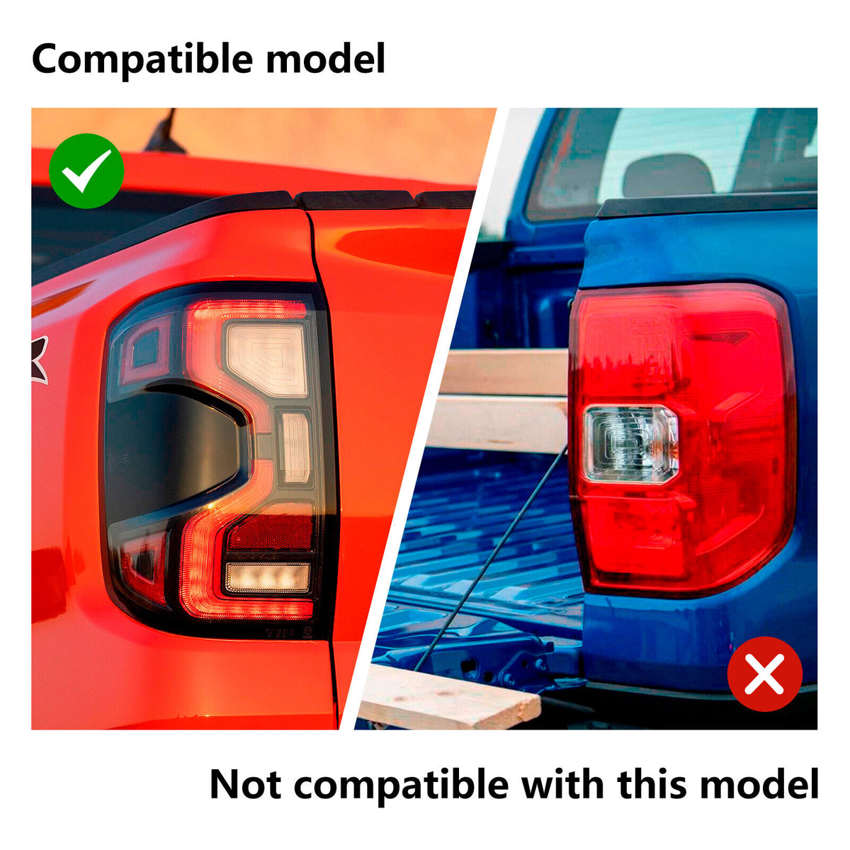 Next Gen Ford Ranger Tail Light Trim Covers Set Suitable For Ford Ranger Wildtrak,XLT  22+