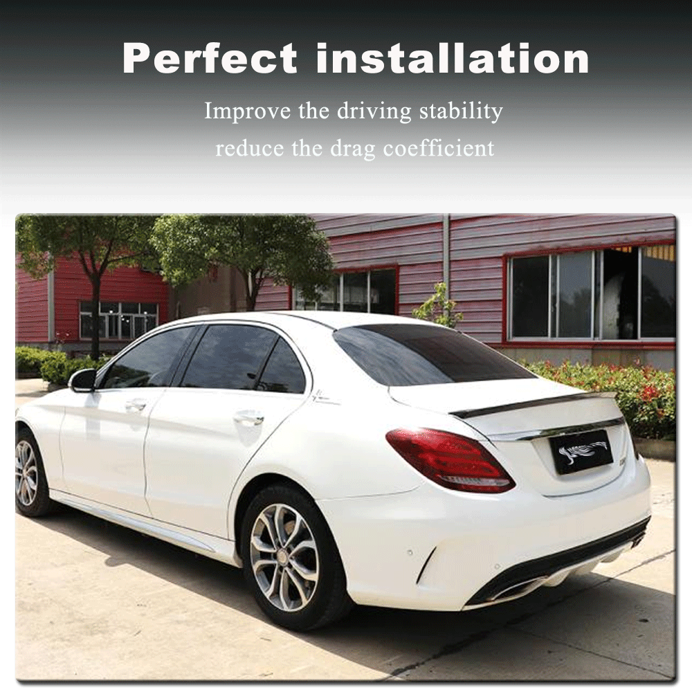 Gloss Black  Rear Boot Wing Suitable For Mercedes Benz C Class Sedan W205 14-22