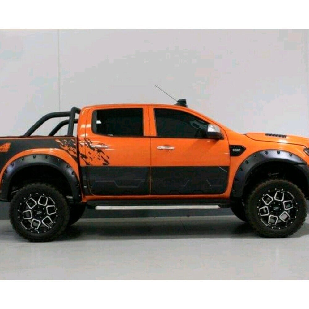 Side Monster Cladding Black To Suit Ford Ranger PX1 PX2 PX3 2012-2022