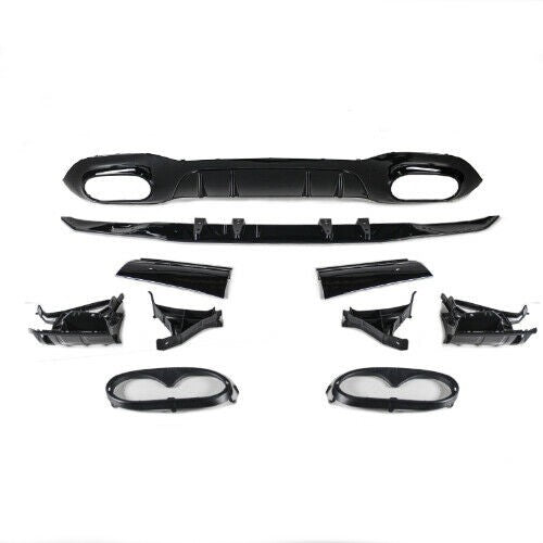 Gloss Black AMG Style Rear Diffuser Suitable For Mercedes-Benz A-Class W177 Sedan 19 +