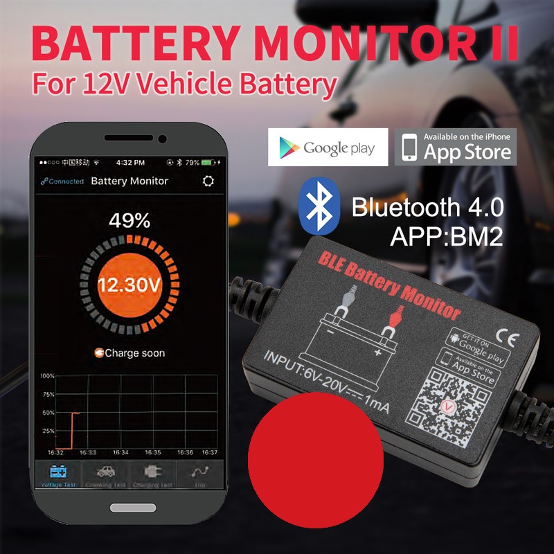 Car Battery Tester 12v Battery Monitor BM2 Bluetooth 4.0 Device Car 12V Battery Tester: Buy Car Heater