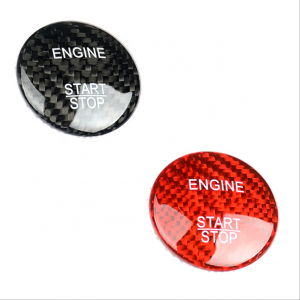 Start Engine Sticker Carbon fiber Start Stop Engine Button Cover Sticker Red/Black Suitable ...