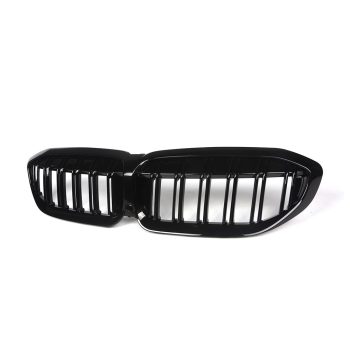 BMW 3 Series G20 G21 Twin Bar M Style Grill Grilles Gloss Black